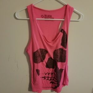 Pink Black Matter skull tank top